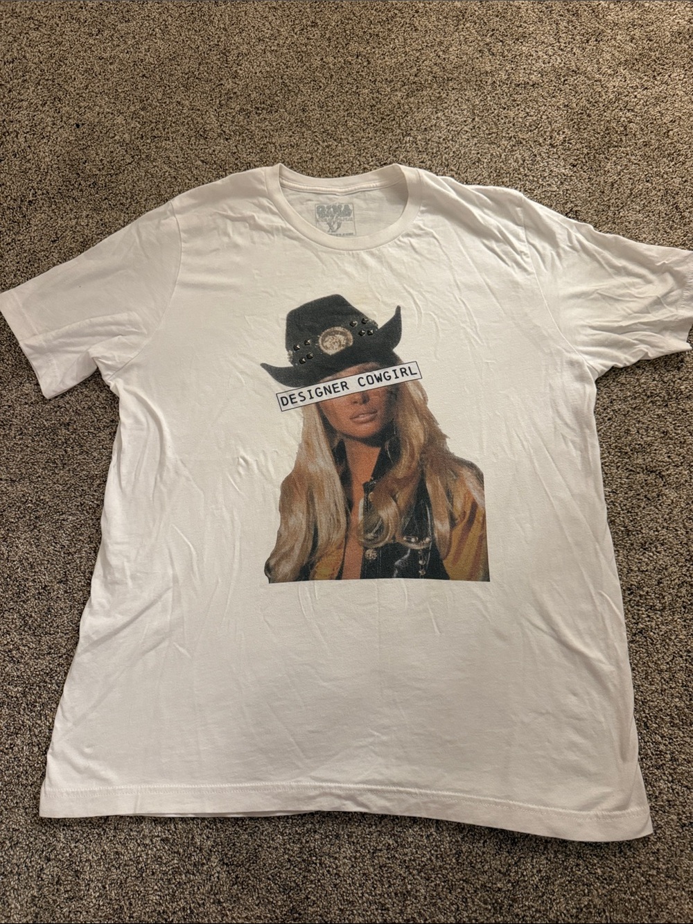 Designer Cowgirl Graphic White T-Shirt